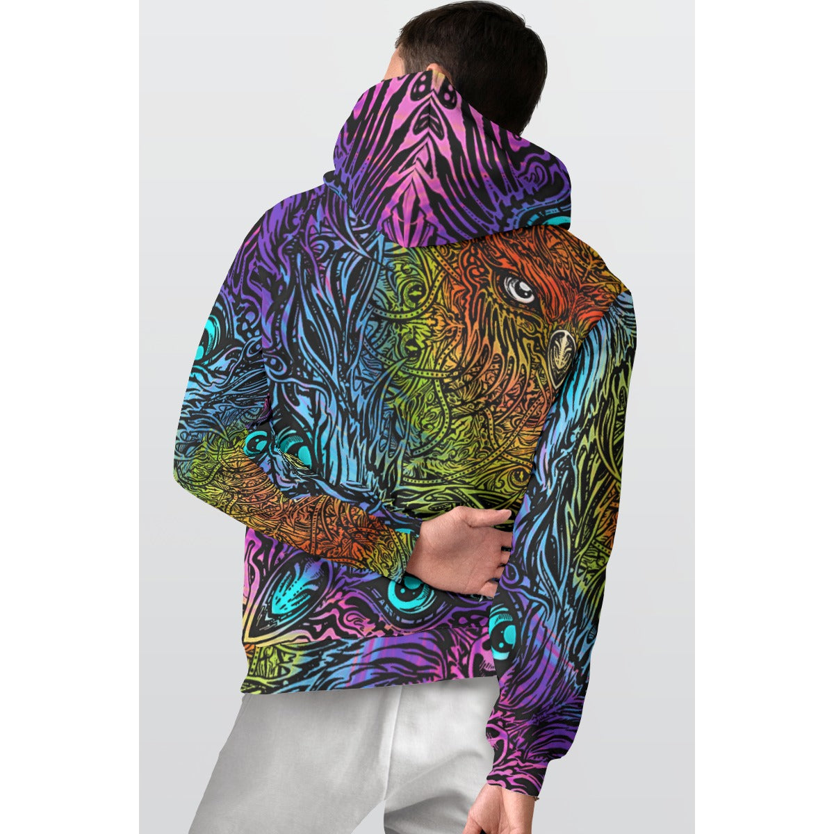 Hand Drawn Tie Dye Owl - Pullover Hoodie