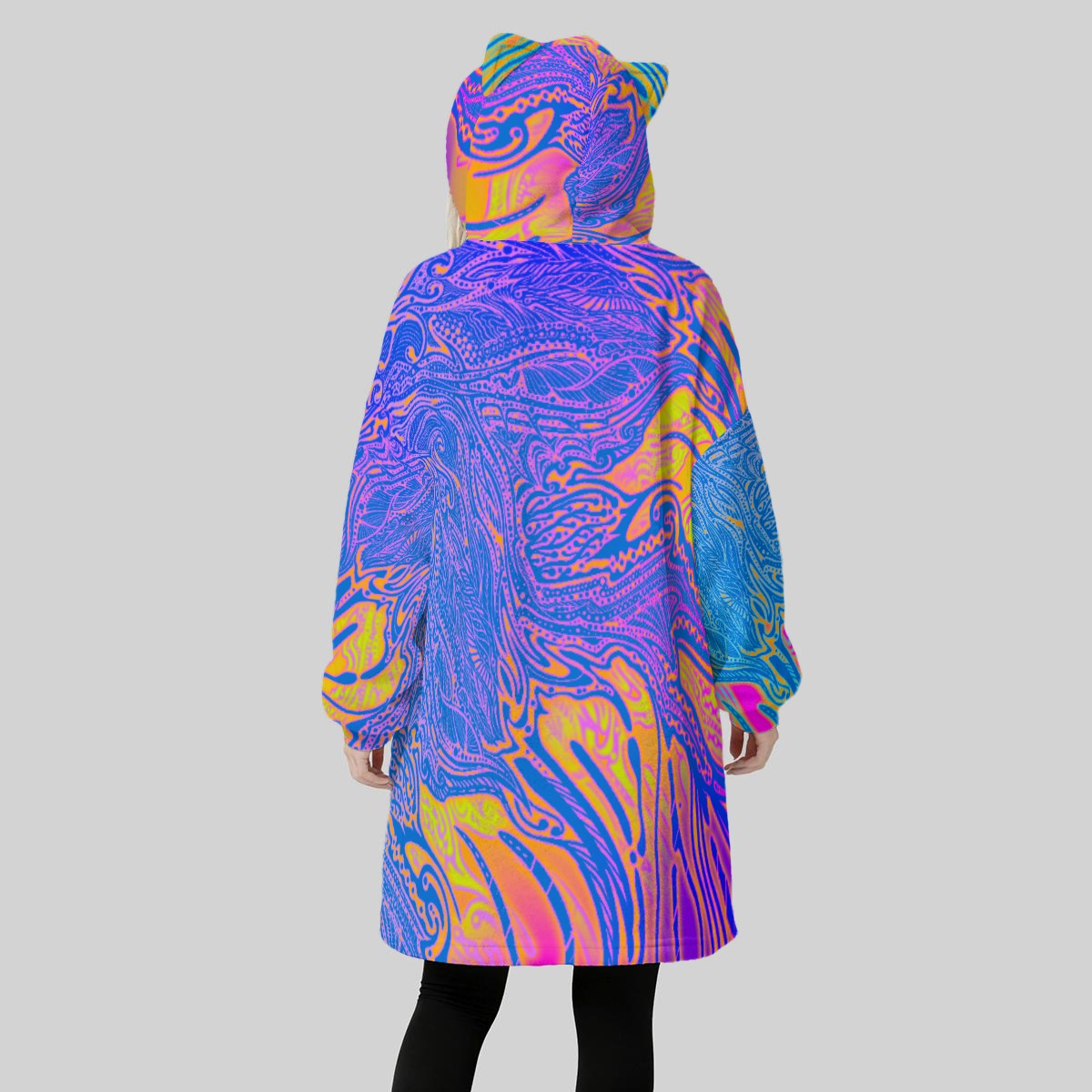 YellowDotFiz Hoodie Blanket With Decorative Ears
