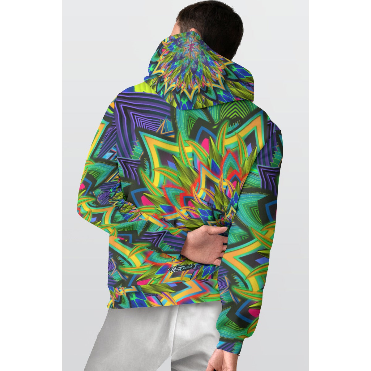 Mens Artist Created Mandala Pattern Pullover Hoodie