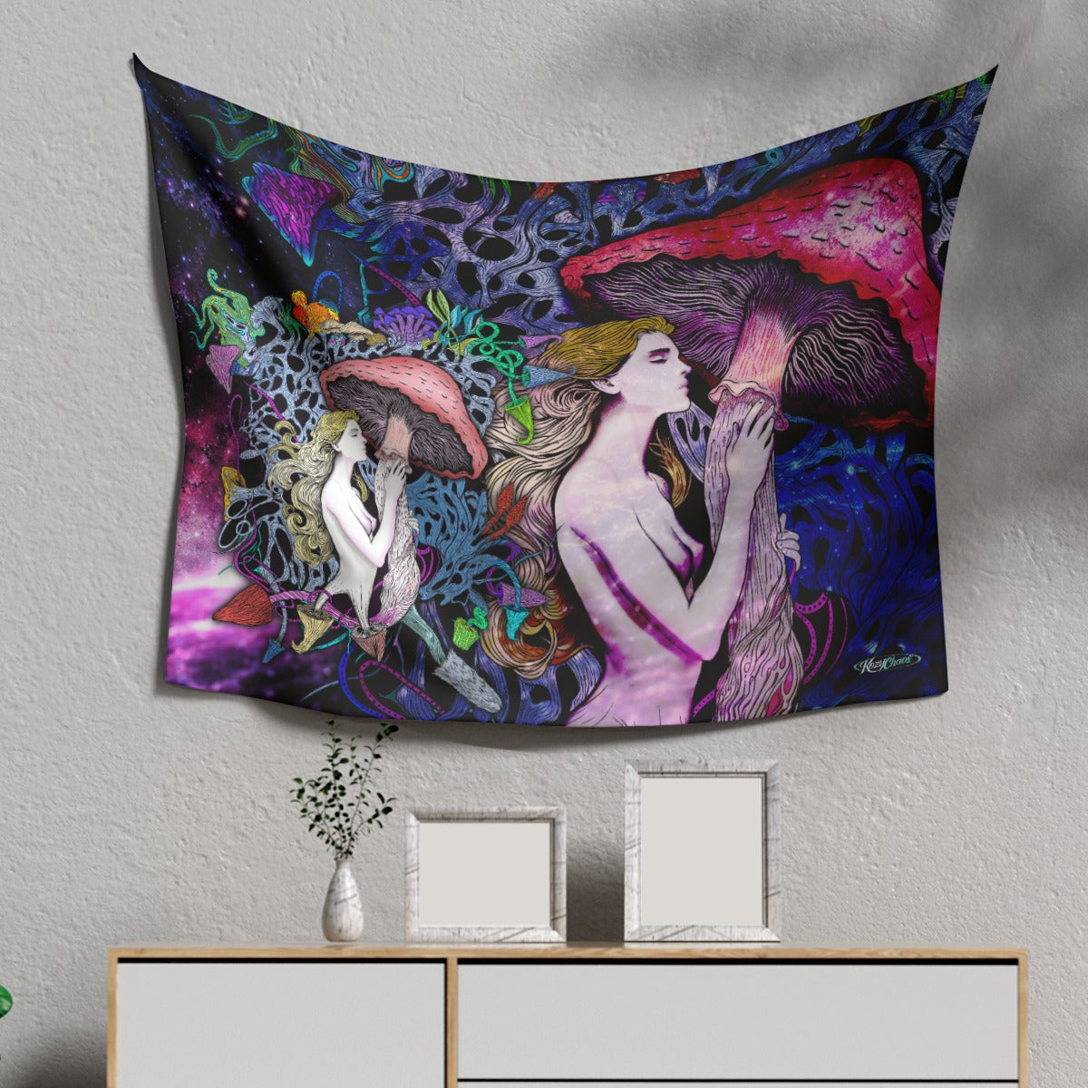 Hand Drawn Art Grove Godess - Tapestry