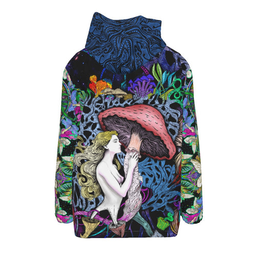 GardenGoddess - Hand Drawn Art - Hooded Zipper Windproof Jacket