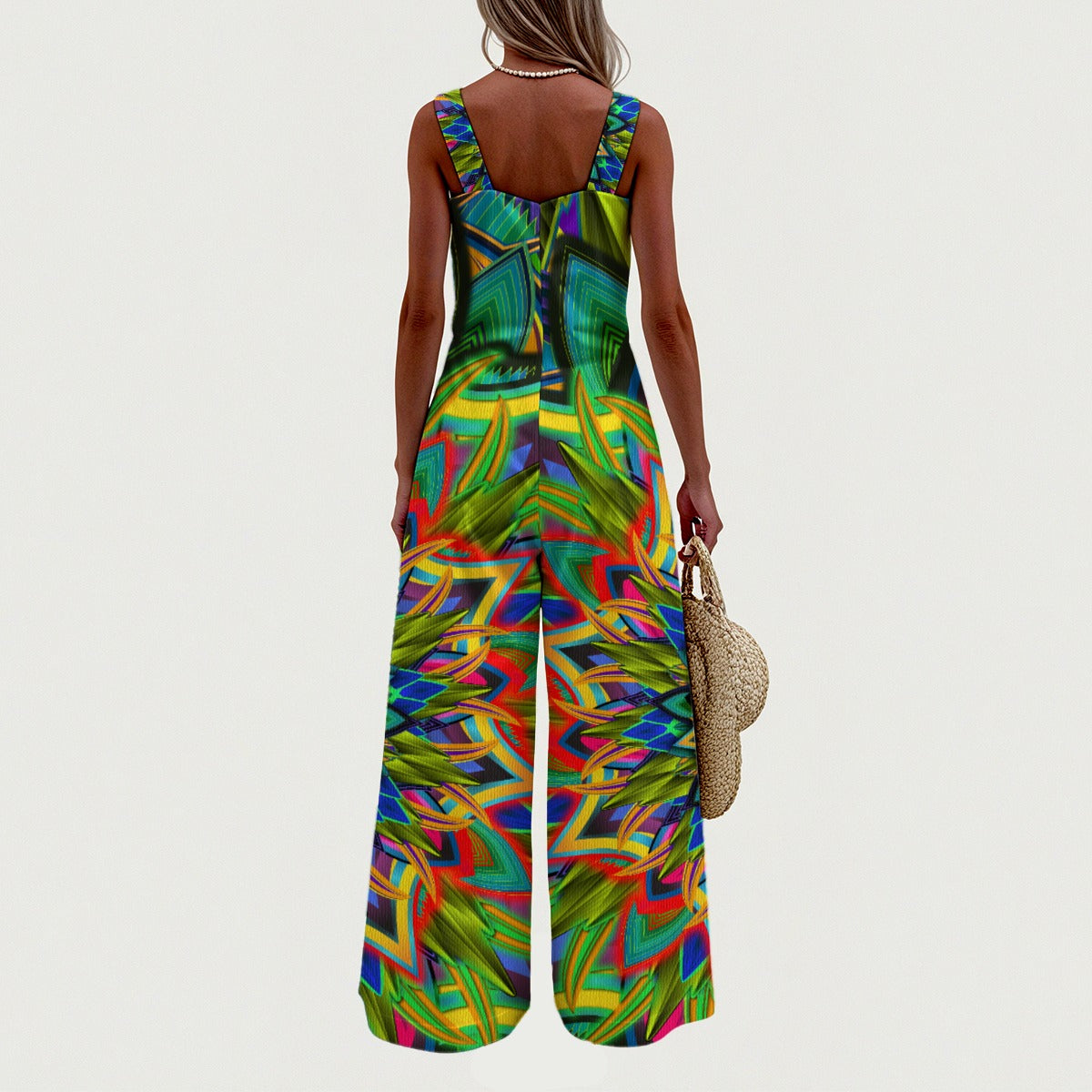 Artist Created Mandala - Vivid Wide-Leg Jumpsuit