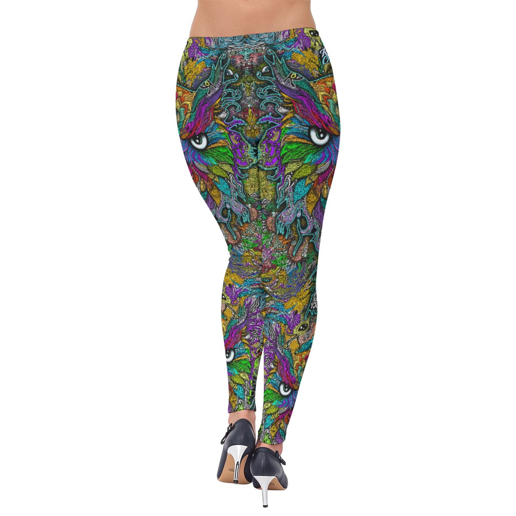 Hand Drawn Owl Pattern - Women's High-Stretch Leggings