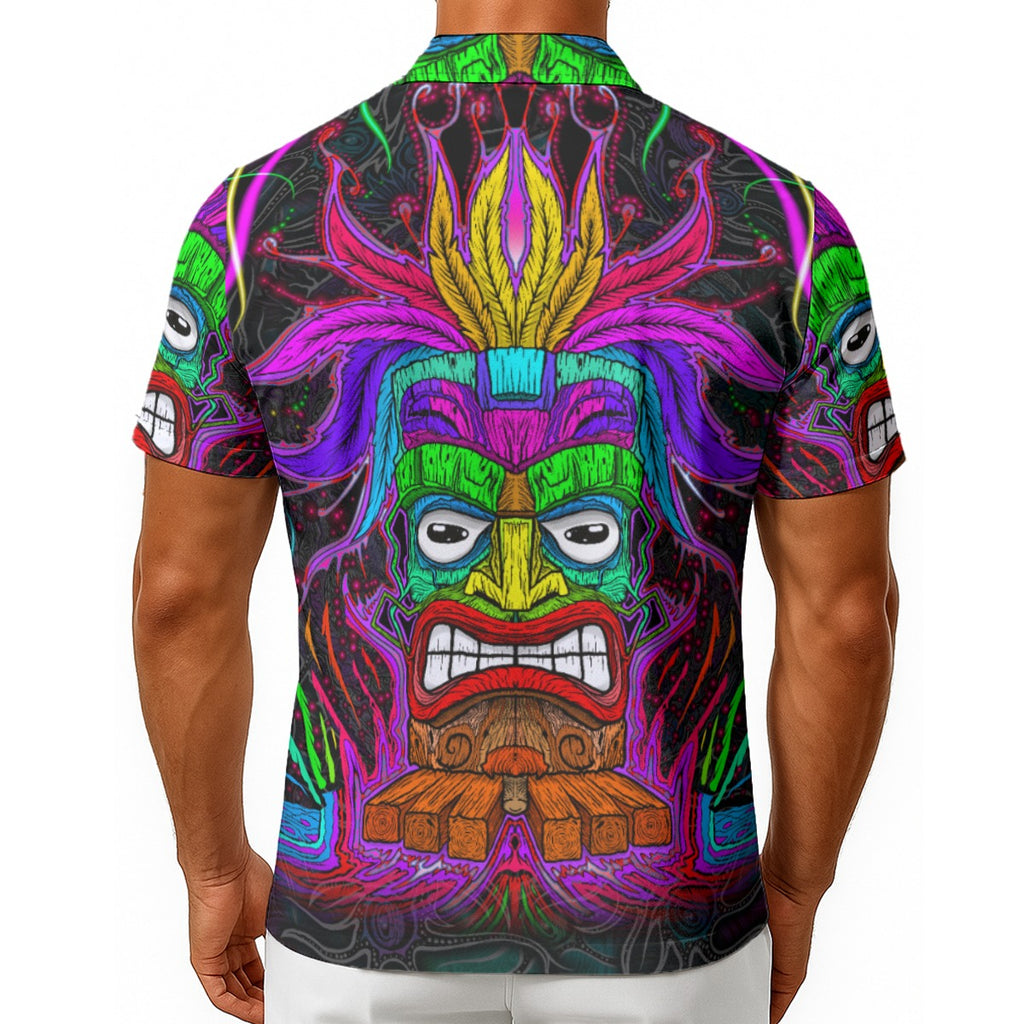 TikiDiki - Hand Drawn Art - Hawaiian Shirt With Button Closure