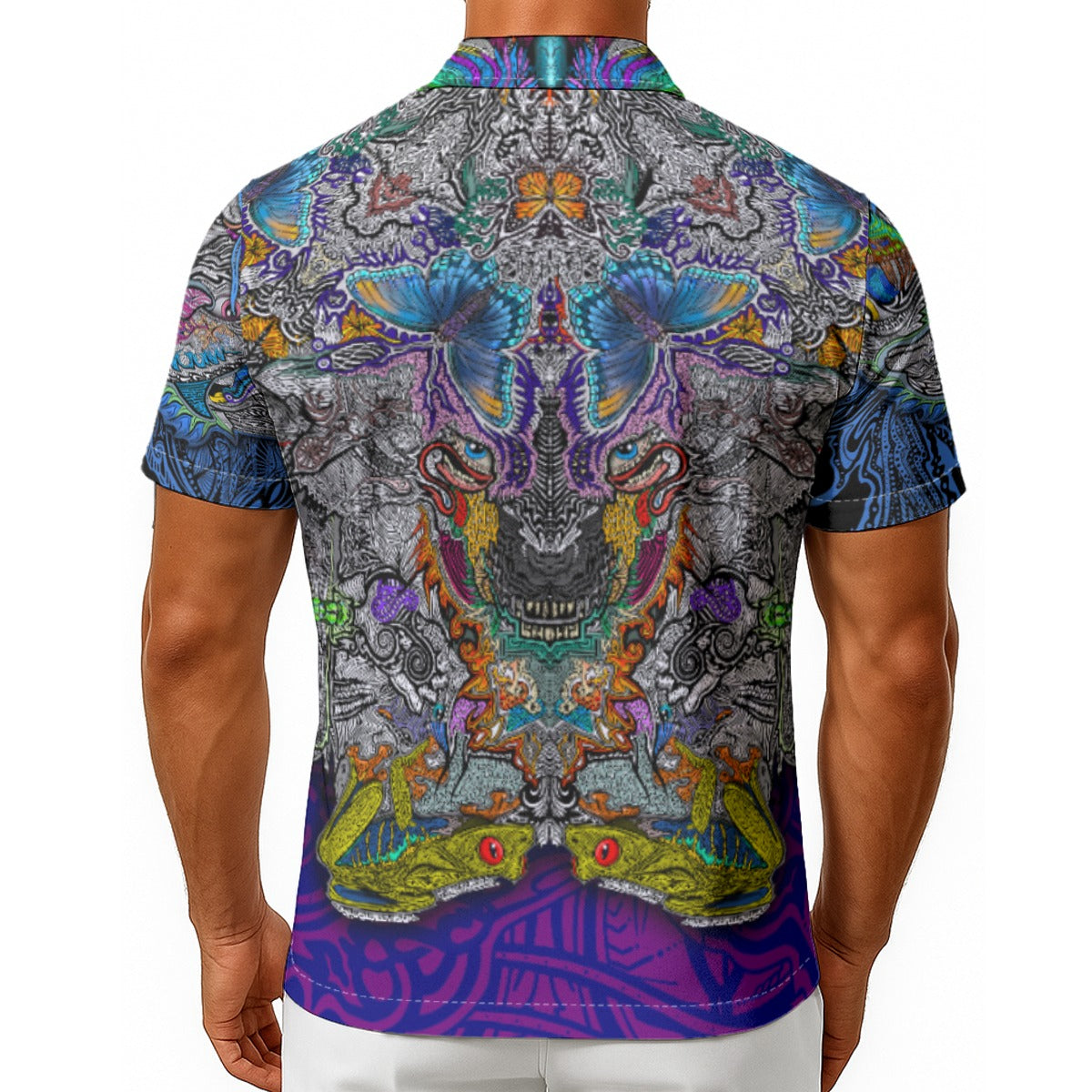 MatrixOwl - Hand Drawn Art - Hawaiian Shirt With Button Closure
