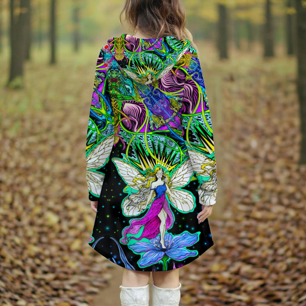 HanDrawn Artwork - Women's Longline Hoodie Dress - Kozy Chaos.