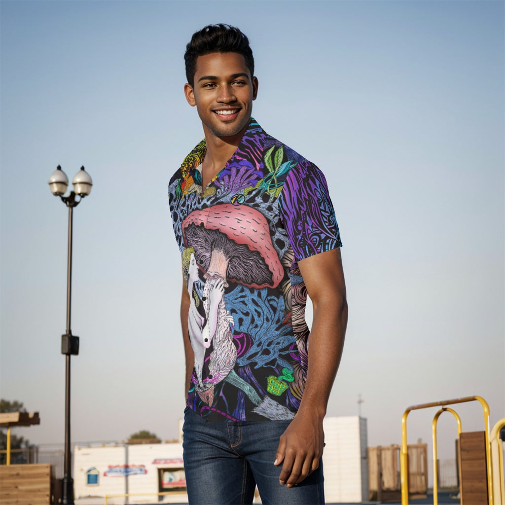 Garden Goddess Hand Drawn Pattern - Over Print Men's Shirt