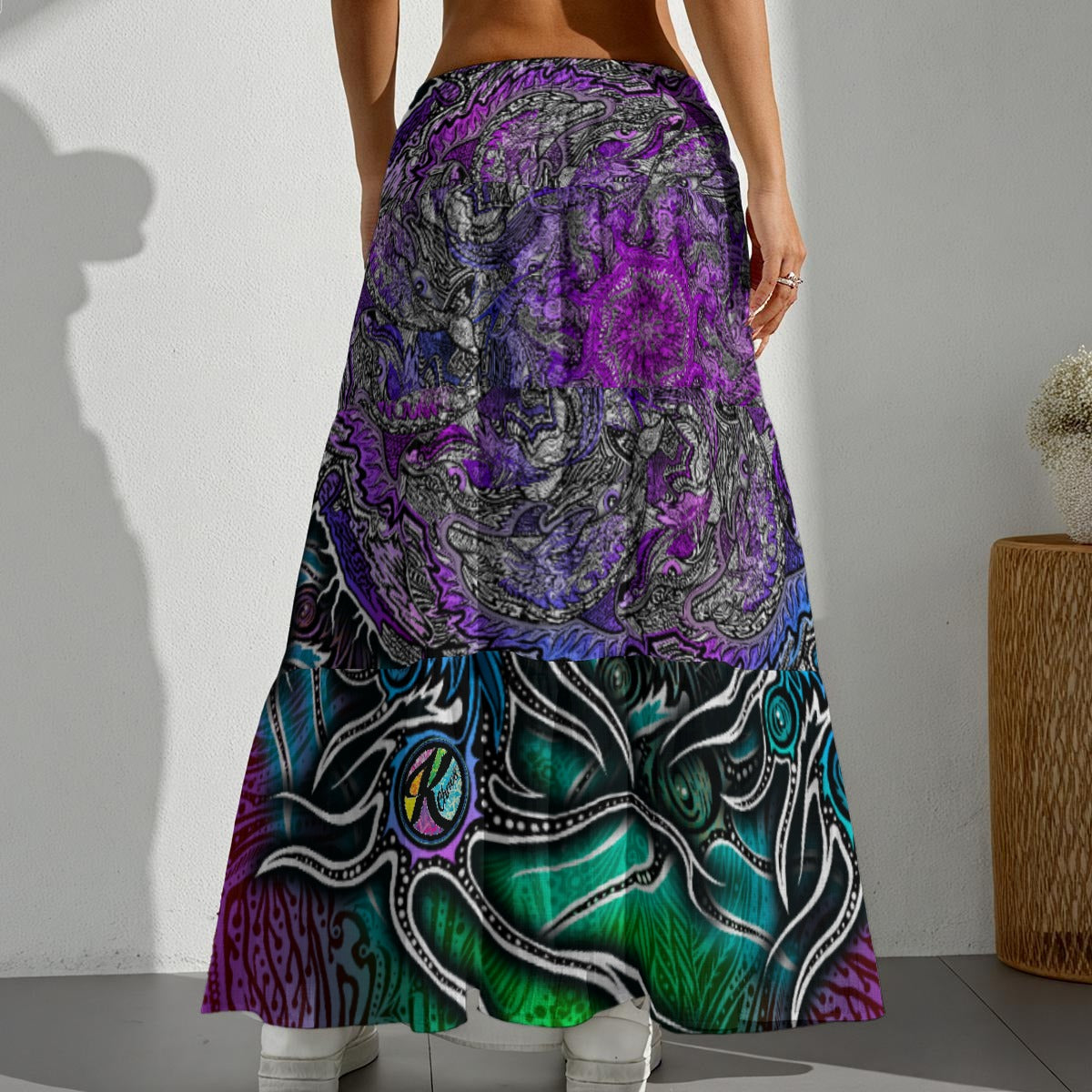 DolphinTakeover - Hand Drawn Art - Women's Pleated Long Skirt