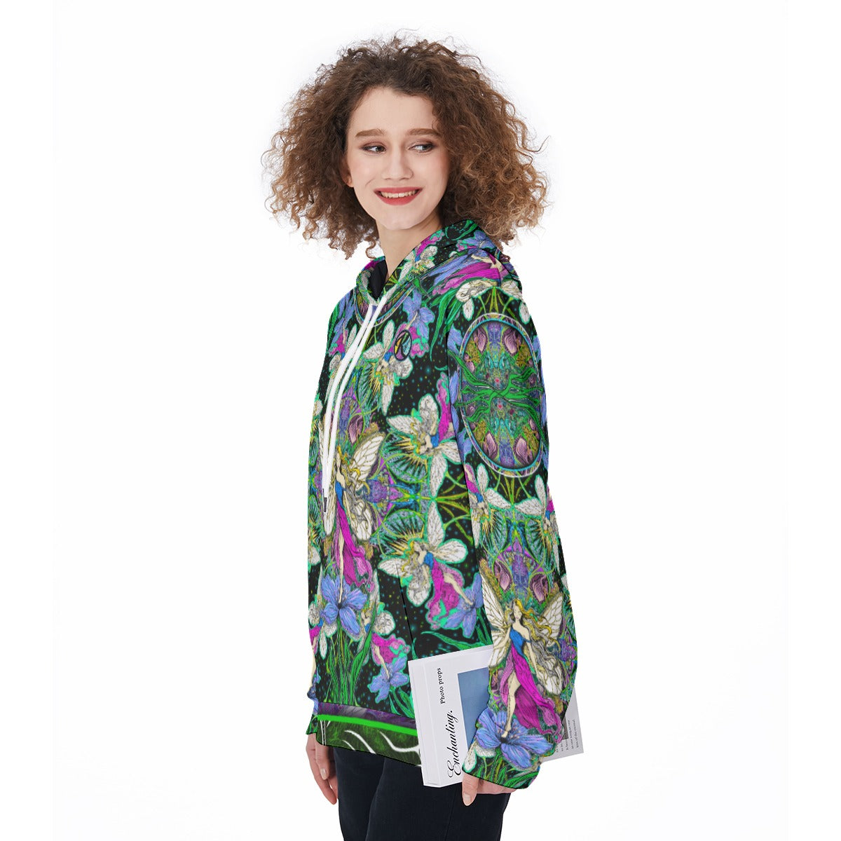 Hand Drawn Fairy Pattern Women's Pullover Hoodie