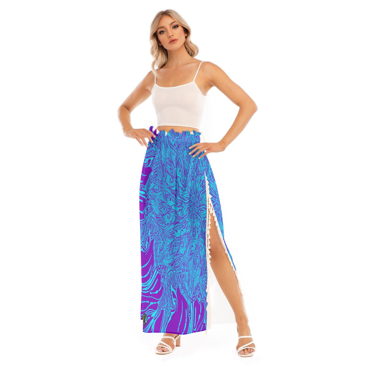 Hand Drawn Dot Pattern - Women's Side Split Skirt