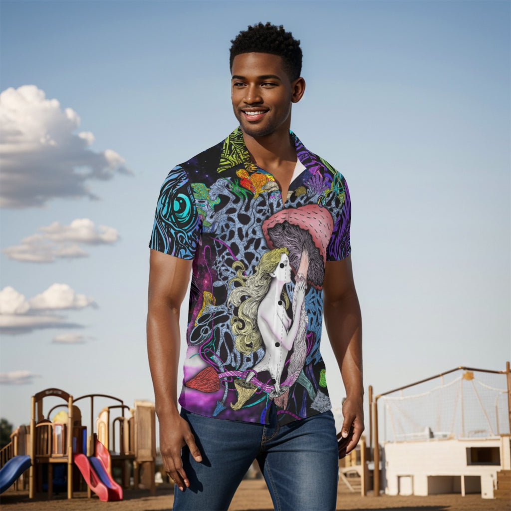 Garden Goddess Hand Drawn Pattern - Over Print Men's Shirt