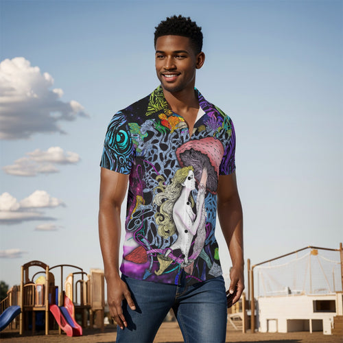 Garden Goddess Hand Drawn Pattern - Over Print Men's Shirt
