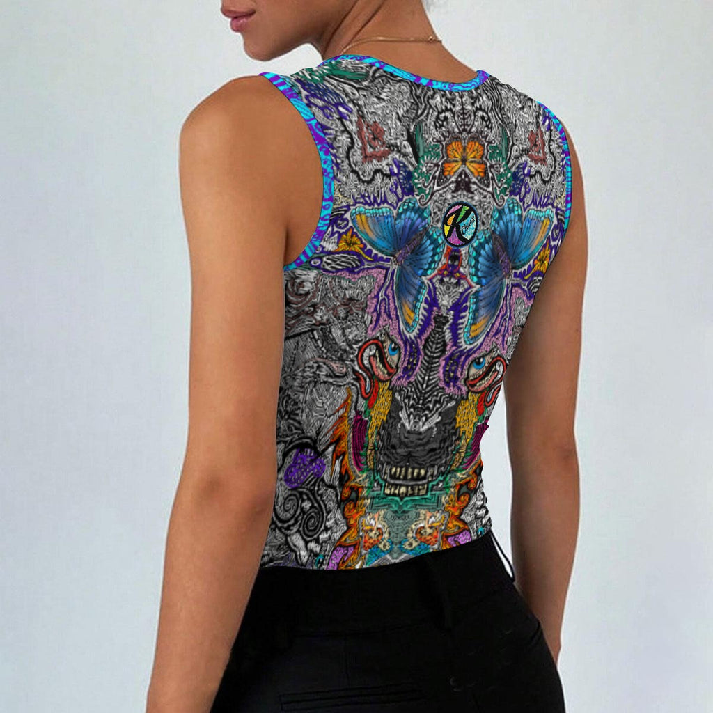 Hand Drawn Art - Hidden Gems Sleeveless Square Neck Tank Top