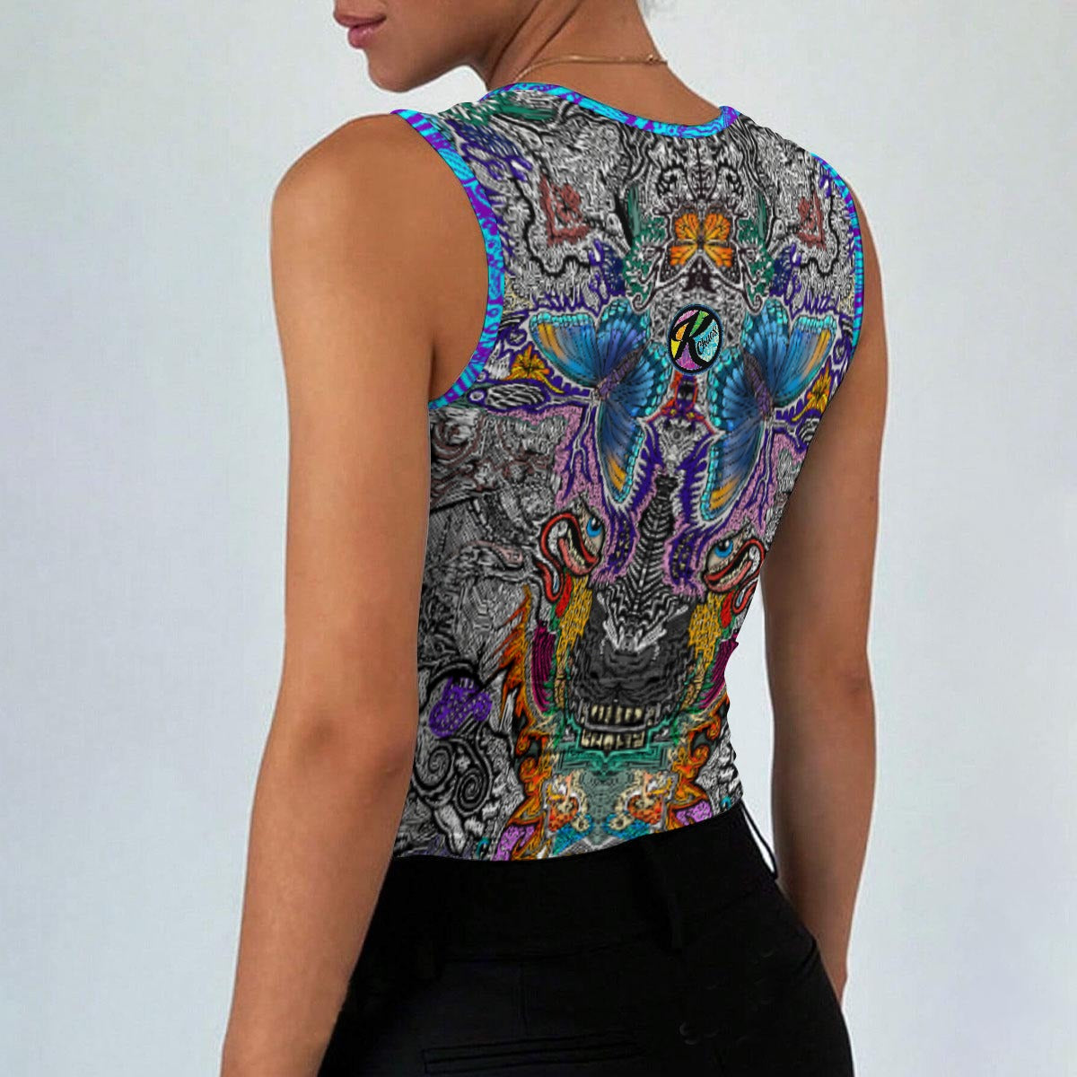Hand Drawn Art - Hidden Gems Sleeveless Square Neck Tank Top