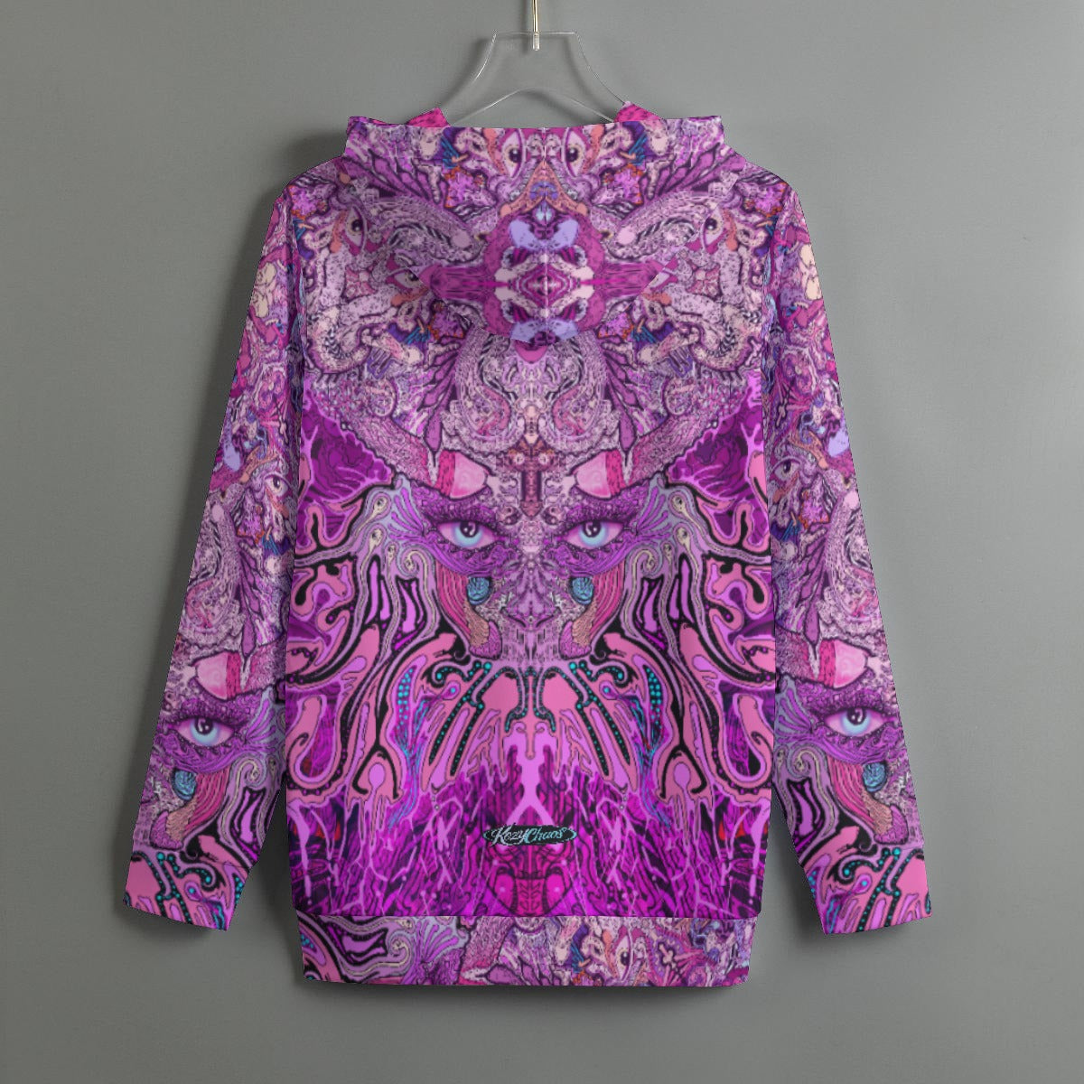 MadusaDix Pink Hoodie. Hand Drawn Art