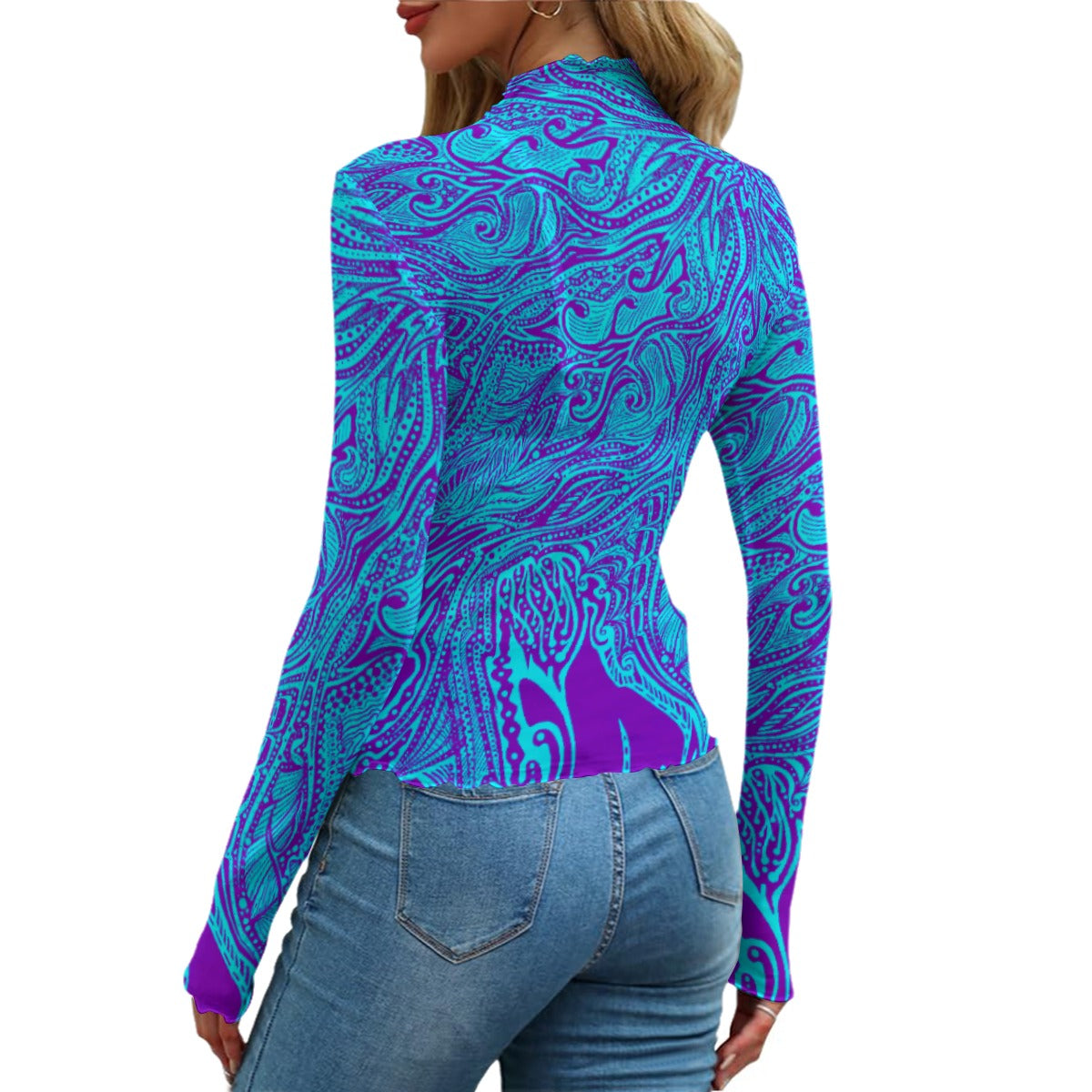 Hand Drawn Pattern - Women's Mesh T-shirt