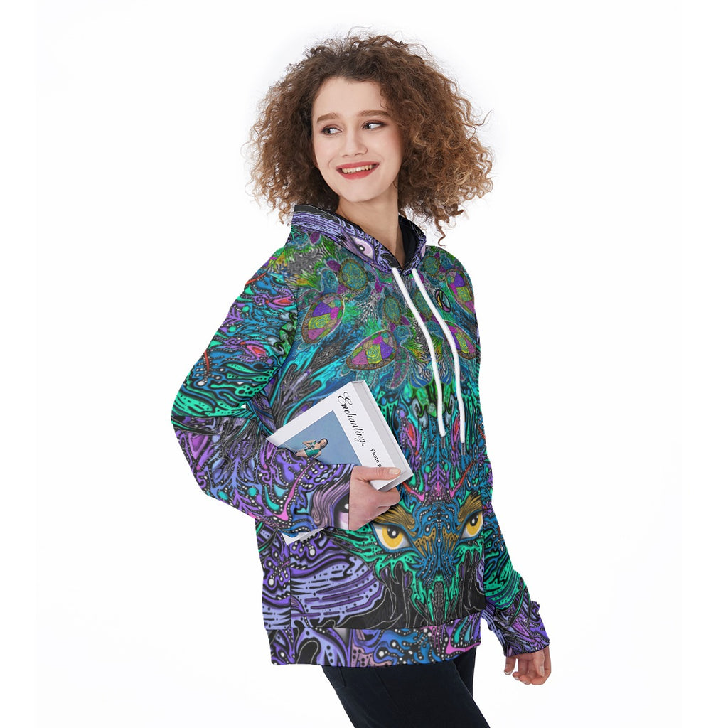 Sassy Sea Turtle - Hand Drawn Art - Women's Pullover Hoodie