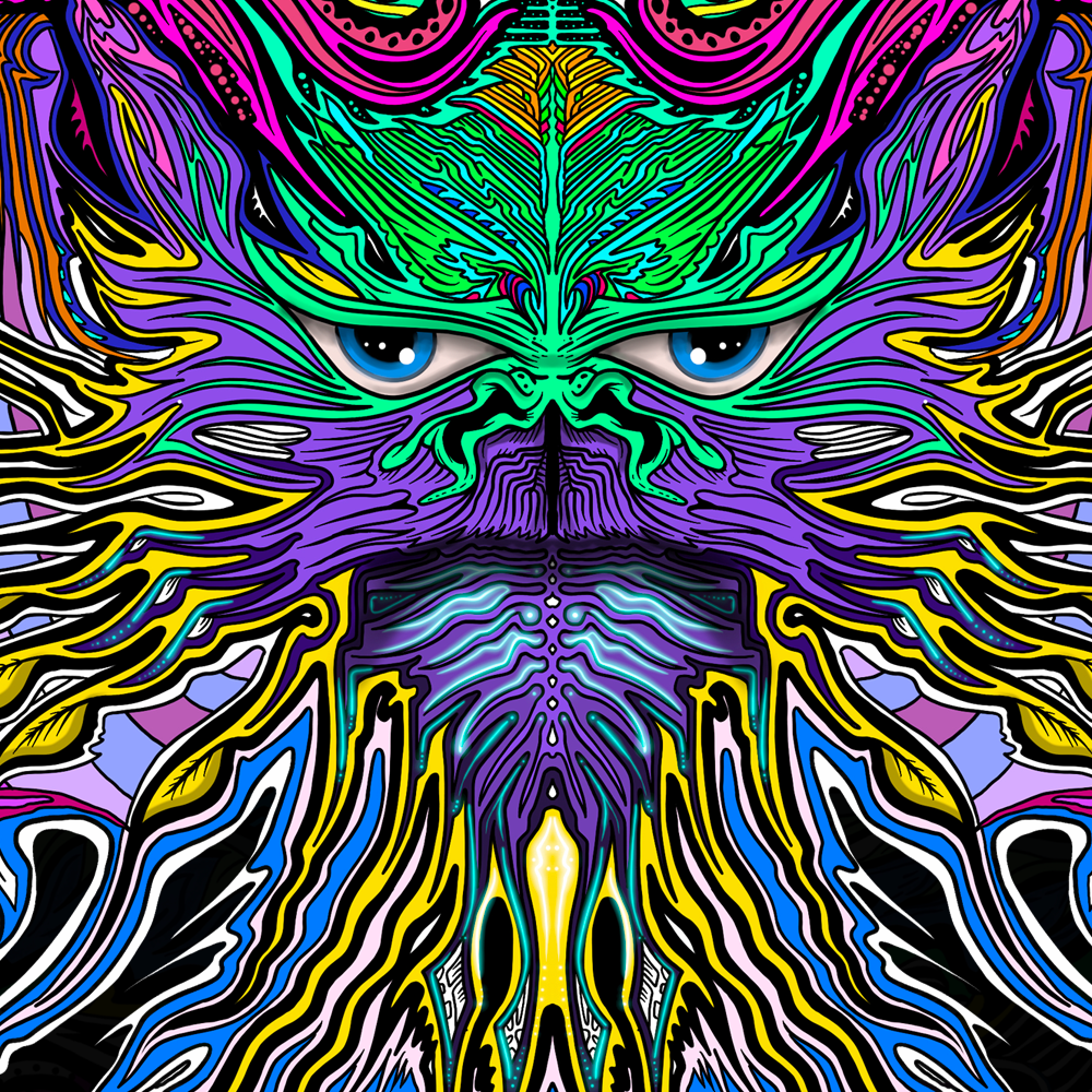 Kozy Chaos TrippyGnome - Hand Drawn Art. Women's Longline Hoodie Dress