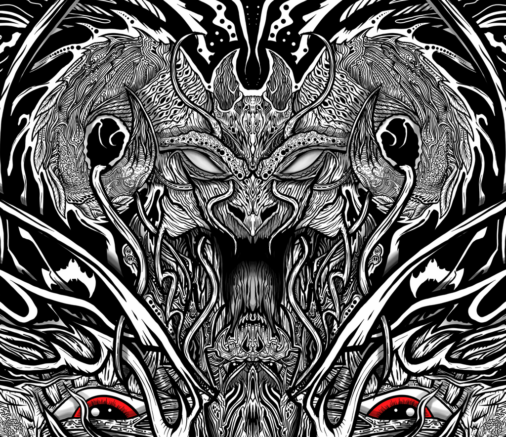 Demons R Juicy - Hand Drawn Art - Button Hawaiian Shirt