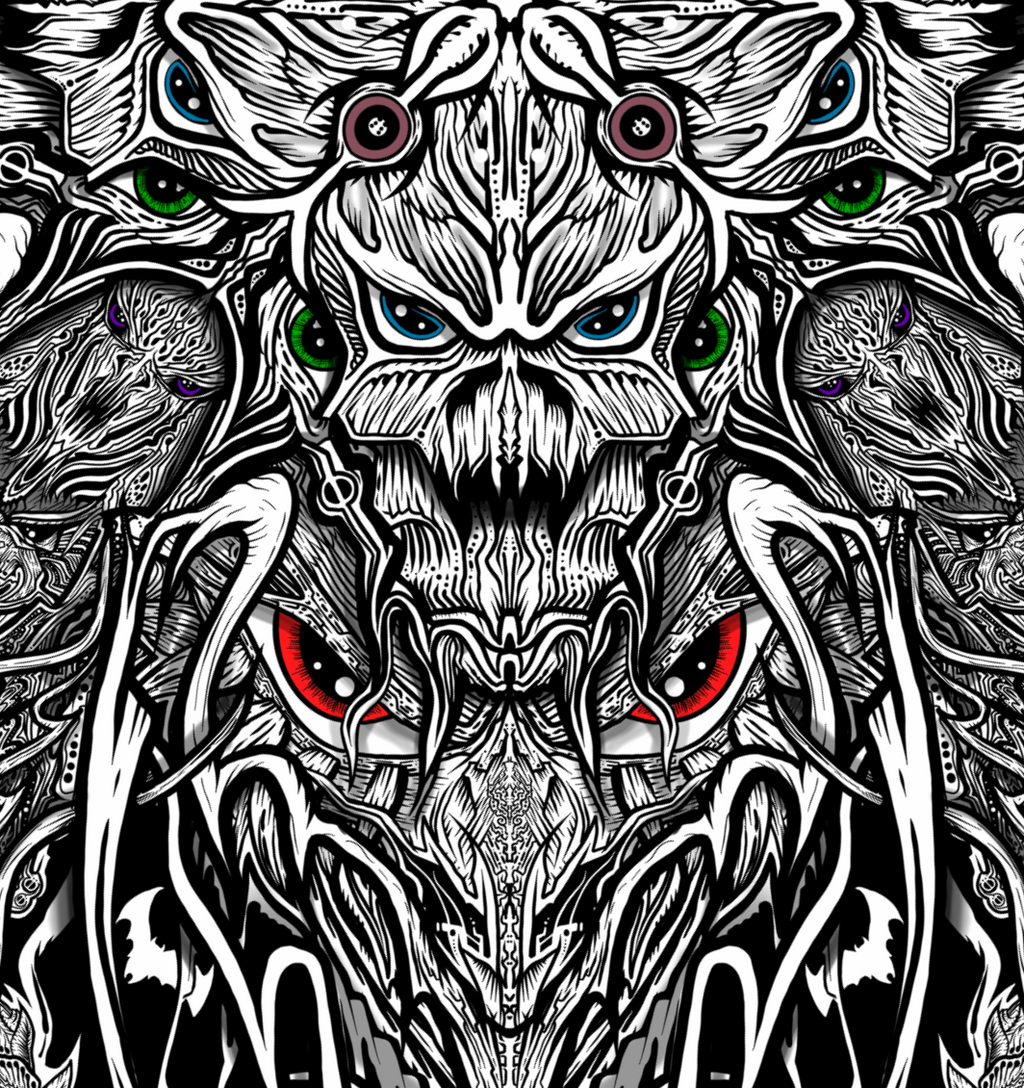 Demons R Juicy - Hand Drawn Art - Button Hawaiian Shirt