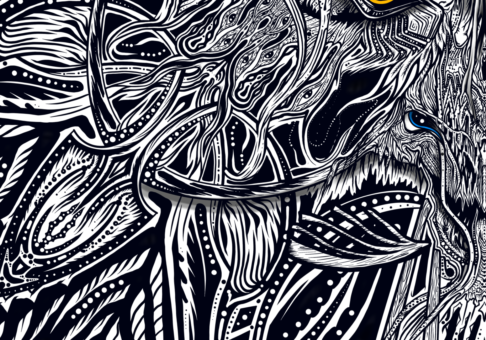 ScreaminDemon - Hand Drawn Art Hawaiian Shirt With Button Closure